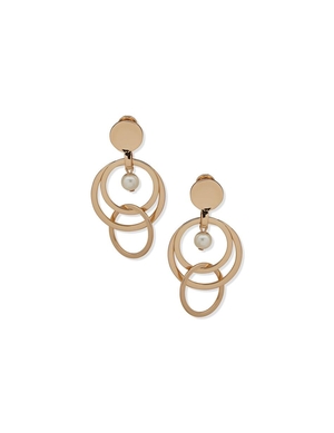 Boucles d'oreilles clip Anne Klein Orbital Drop With Pearl   | HBE-3846240